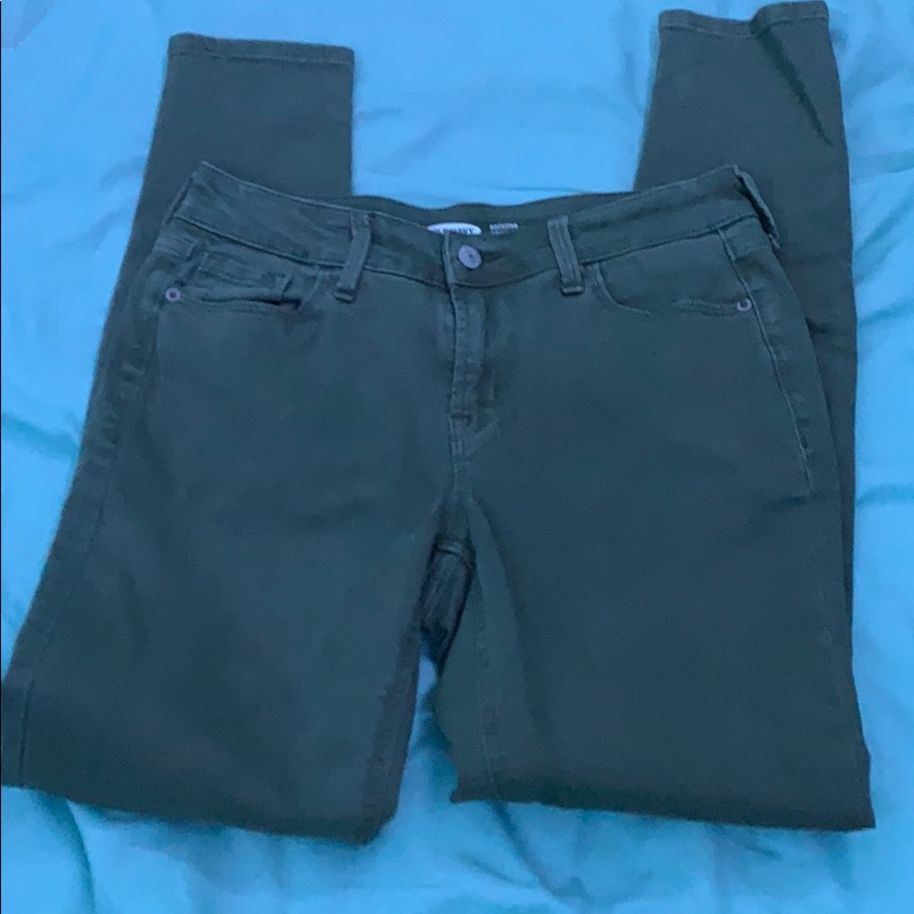 olive skinny jeans